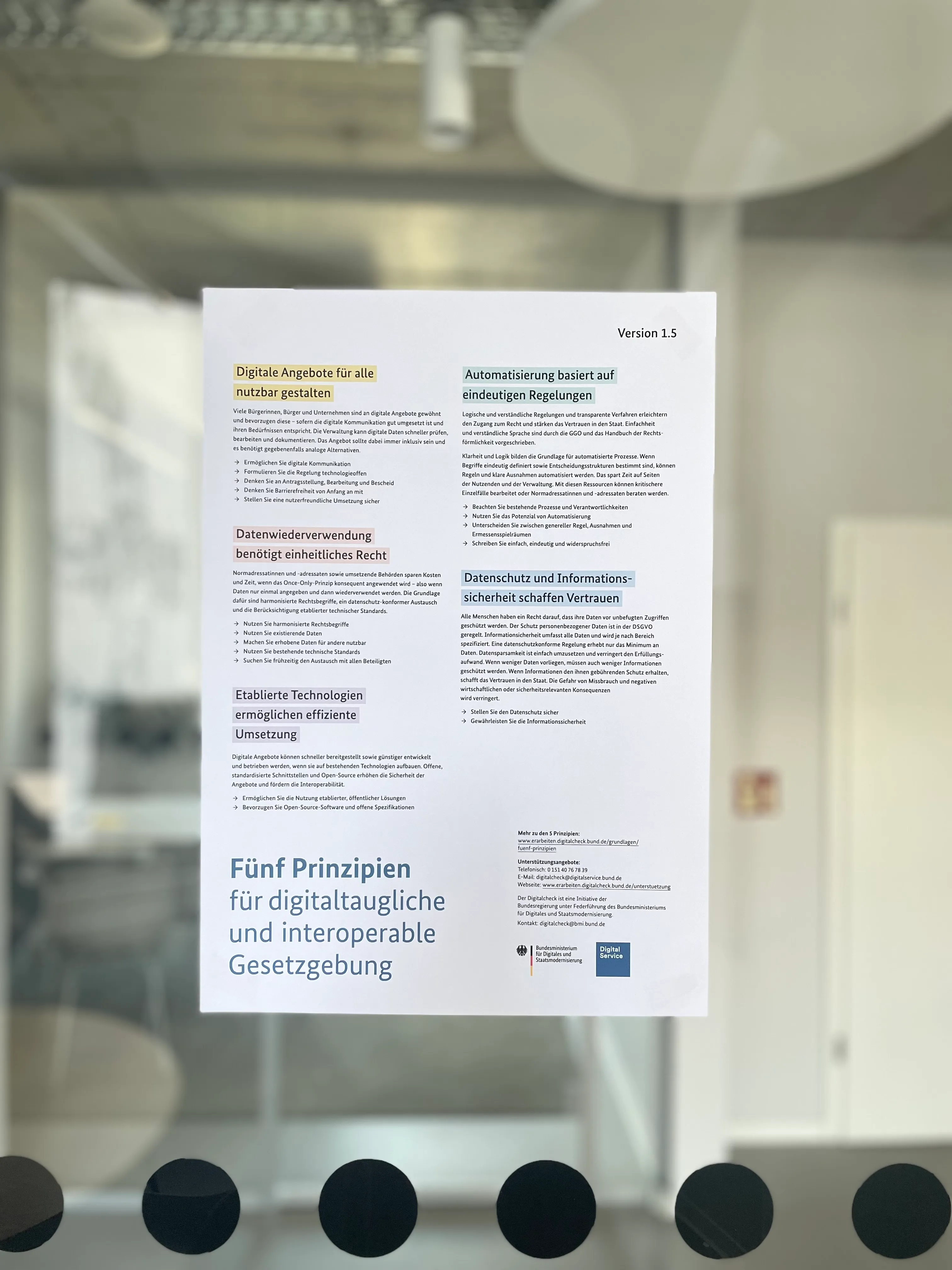 Poster der 5 Prinzipien